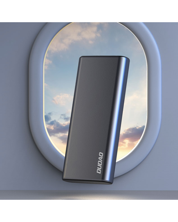 Металлический пауэрбанк Dudao с LED-индикатором 10000mAh серебристый (K5Pro)