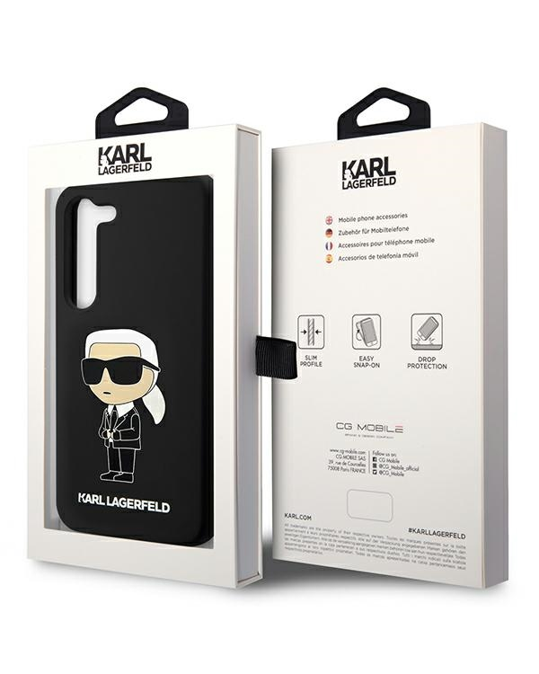Karl Lagerfeld KLHCS23SSNIKBCK S23 S911 hardcase czarny|black Silicone Ikonik