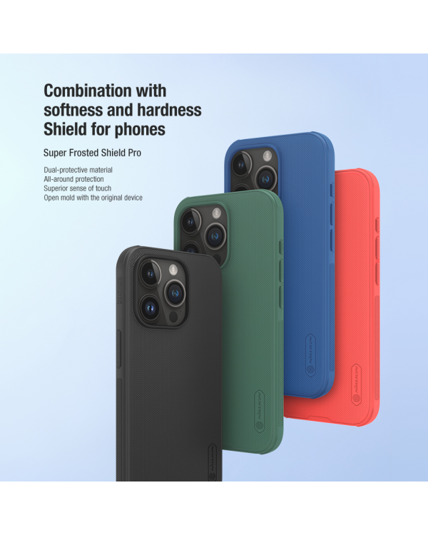 Nillkin Super Frosted PRO Back Cover for Apple iPhone 15 Pro Black (Without Logo Cutout)