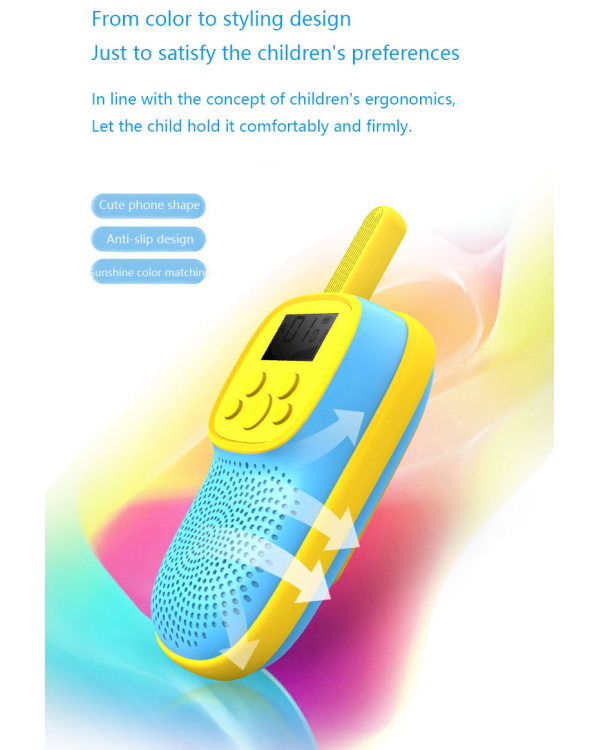 Детская рация Fusion Clear Sound с радиусом действия 1-3 км / светодиодный фонарик / аккумулятор (сине-желтый)