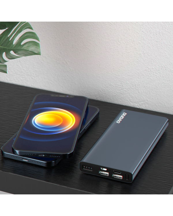 Металлический пауэрбанк Dudao с LED-индикатором 10000mAh серебристый (K5Pro)