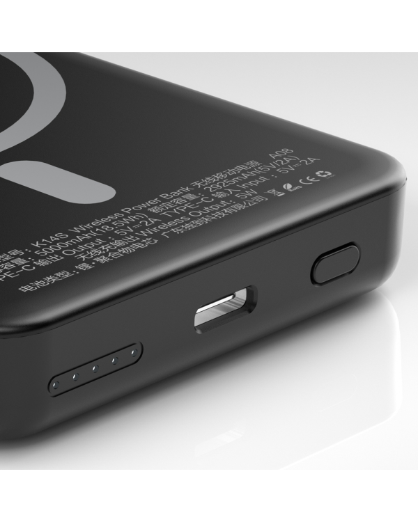 Dudao wireless magsafe power bank 5000mAh black (K14S)