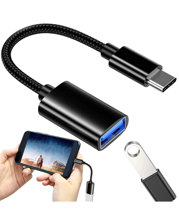 Fusion Adapter USB-A to Type-C  3.0 OTG Подключение Черный (OEM)