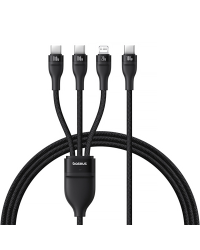 Baseus Flash Series 3 3in1 cable 100W USB-C - USB-C+USB-C+ Lightning 1.5m + 3 x 0.25 m - black
