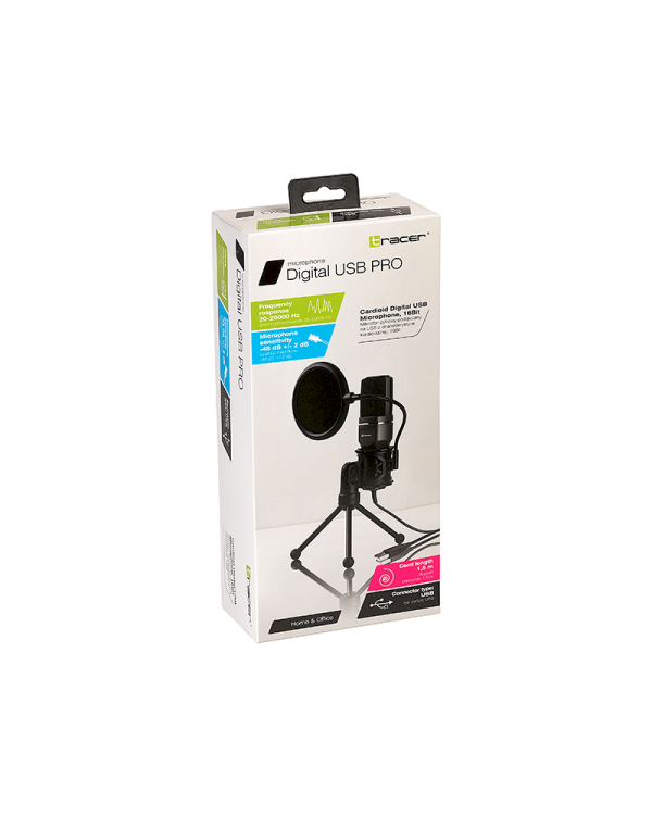 Tracer Digital USB Pro микрофон для игр / трансляций / подкастов + Держатель, Поп фильтр