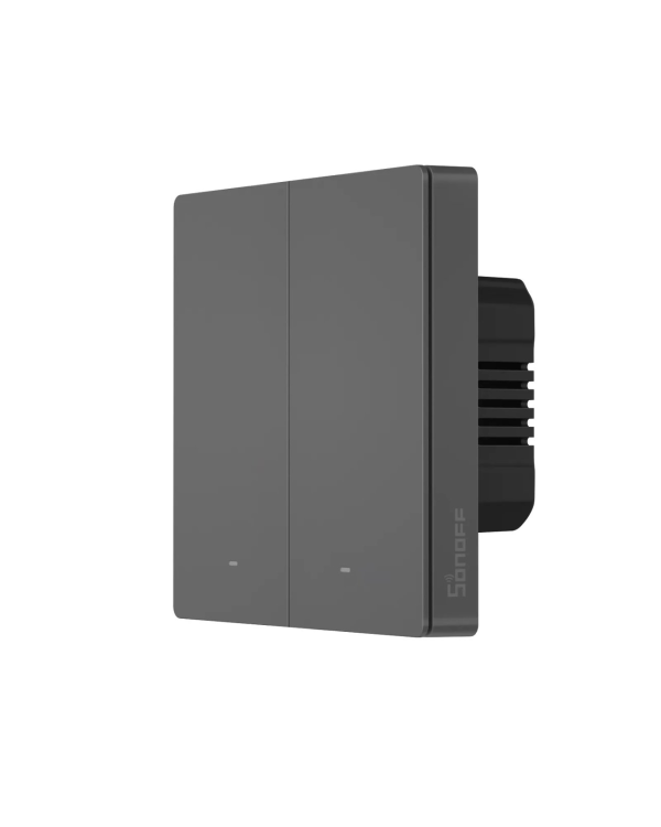 Sonoff умный 2-канальный Wi-Fi настенный выключатель черный (M5-2C-86)
