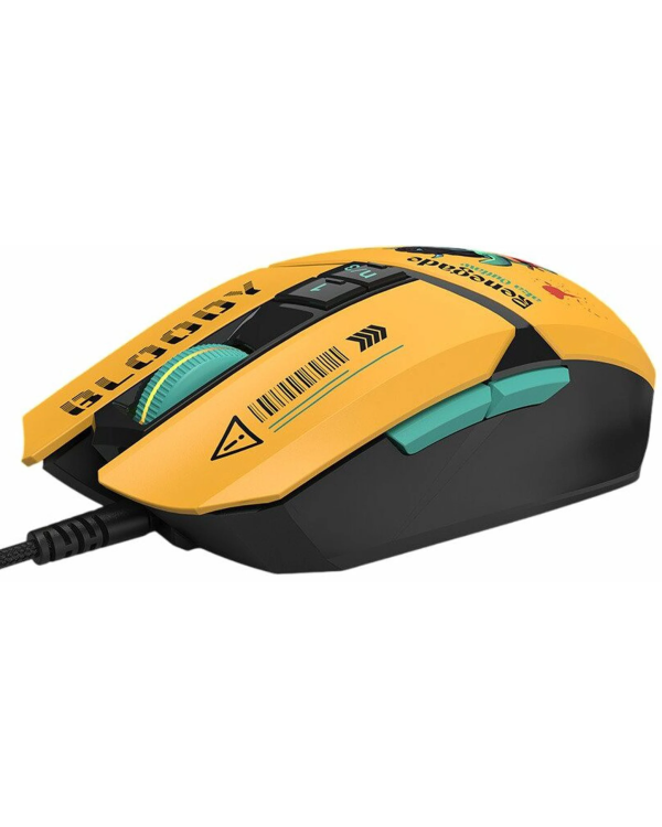 Проводная игровая мышь A4TECH Bloody W63 Max Renegade | RGB | 7 кнопок |12000CPI | желтая