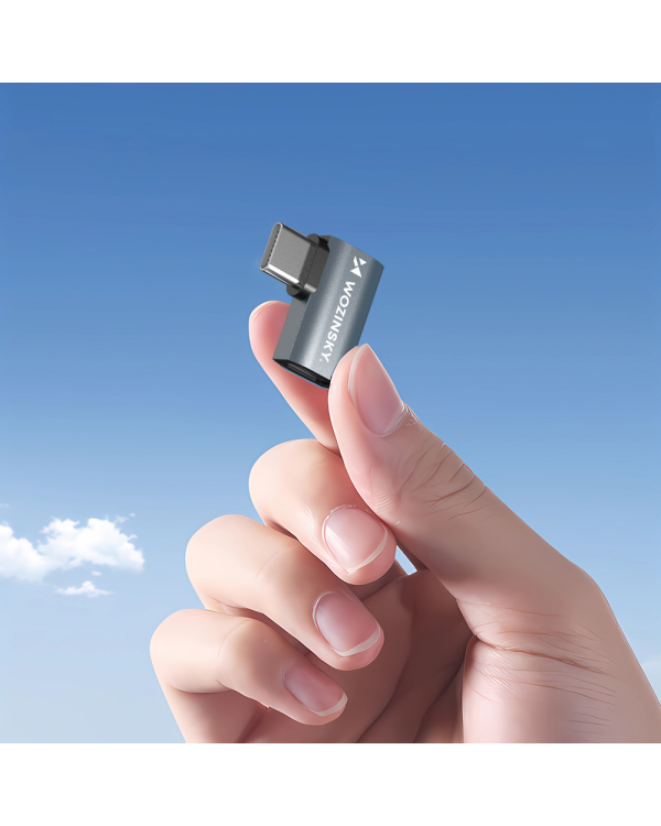 Wozinsky WPKB-01 USB-C - USB-C 40Gb|s 240W 8K OTG Side Angled Adapter - Серый