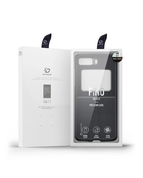 Dux Ducis Fino case for Motorola Razr 2022 cover with silicone frame black