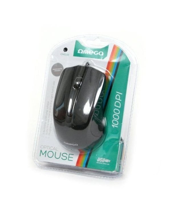 Omega OM05B Стандартная Мышь для компьютера / 1000 DPI / USB / Черная