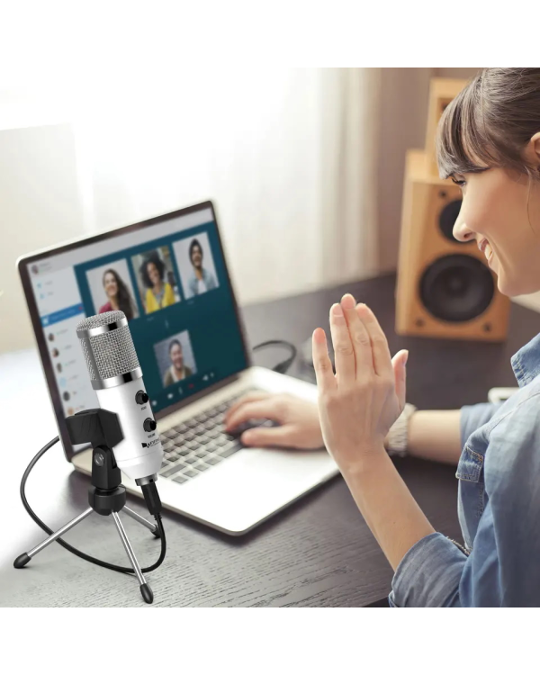 Микрофон Fifine K056A для игр | подкасты | потоки | штатив | белый