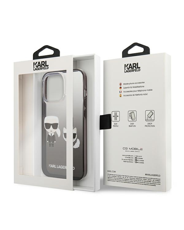 Karl Lagerfeld KLHCP13LTGKCK iPhone 13 Pro | 13 6,1" hardcase czarny|black Gradient Ikonik Karl & Choupette