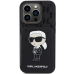 Karl Lagerfeld KLHCP15XSAKKNSCK iPhone 15 Pro Max 6.7" czarny|black hardcase Saffiano Cardslots and Stand Monogram Ikonik Patch