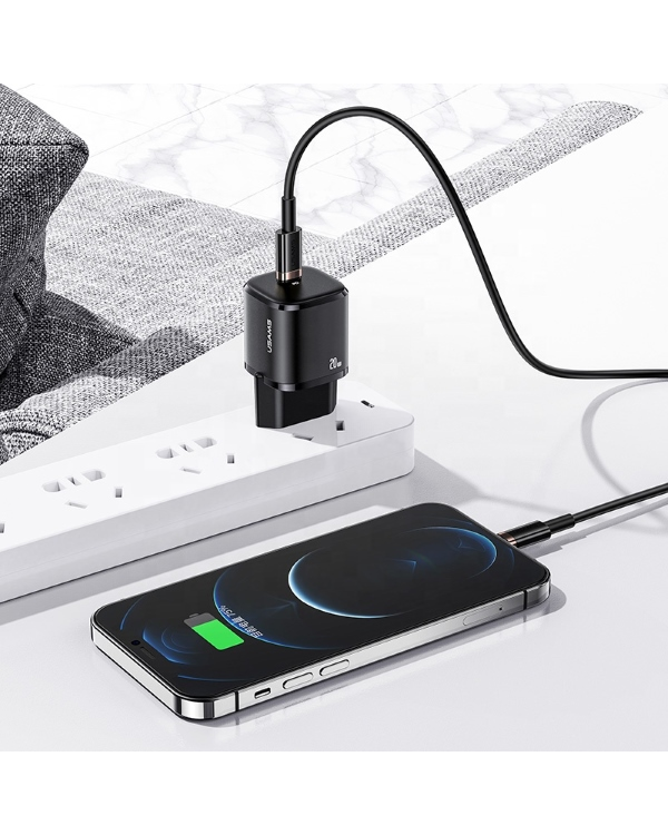 USAMS Ład. siec. 1xUSB-C T36 mini 20W (only head) PD3.0 Fast Charging biały|white CC124TC02 (US-CC124)