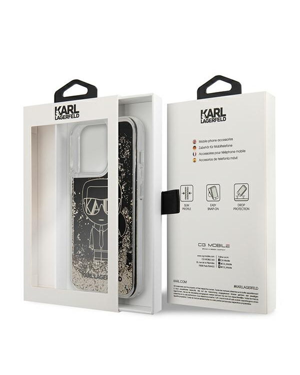 Karl Lagerfeld Liquid Glitter Gatsby Case for iPhone 13 Pro Black