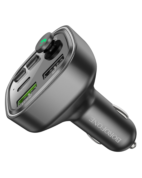 Borofone Трансмиттер FM BC48 Broad MP3, Bluetooth - 2xUSB + Type C - QC 3.0 18W черный (повреждена упаковка)