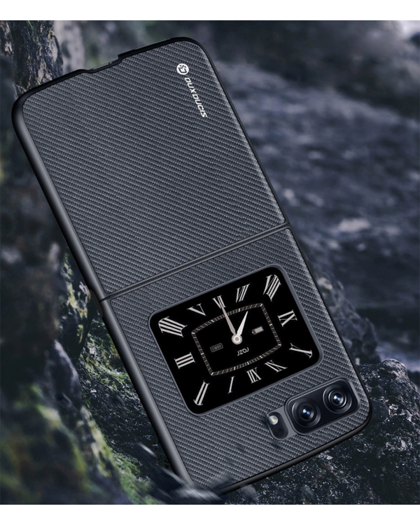 Dux Ducis Fino case for Motorola Razr 2022 cover with silicone frame black