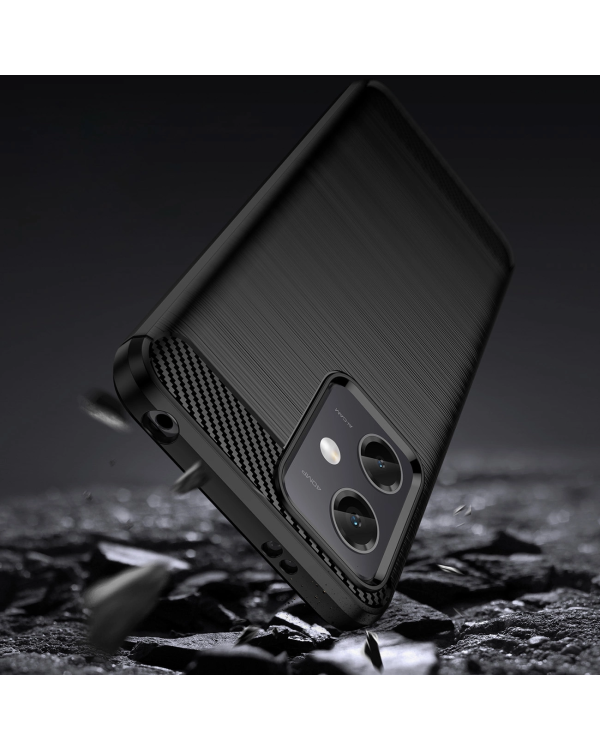 Carbon Case for Xiaomi Poco X5 5G | Redmi Note 12 5G flexible silicone carbon cover black