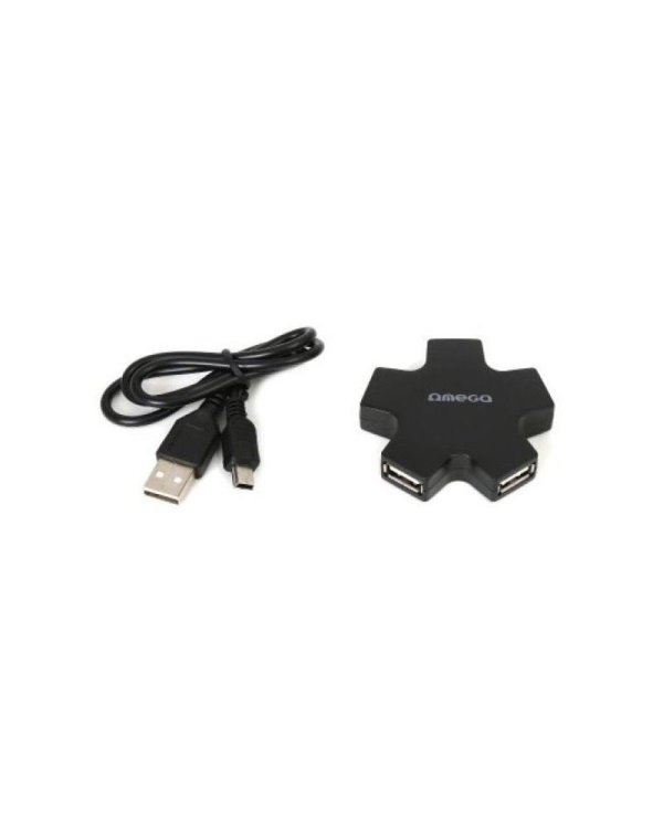 Omega OUH24SB Хаб 1 x 5 USB Разделитель Черный (Звезда)