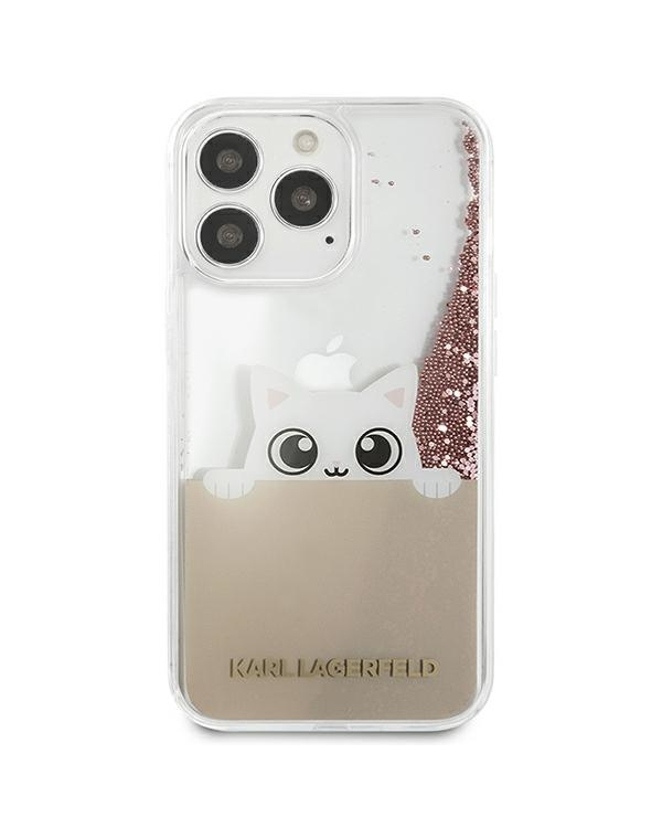 Karl Lagerfeld KLHCP13XPABGNU iPhone 13 Pro Max 6,7" różowy|pink hardcase PEEK A BOO Liquid Glitter