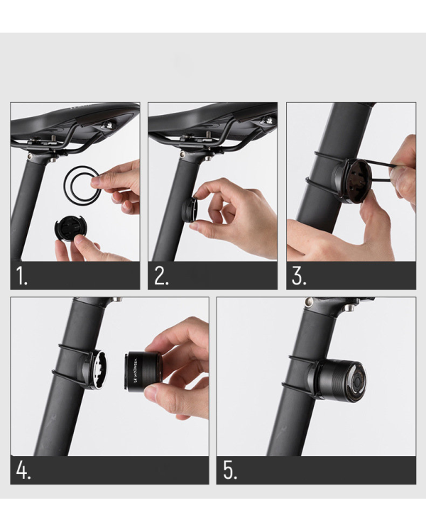 Wozinsky светодиодный задний велосипедный фонарь с микро USB красный свет 5 режимов черный (WRBLB2)