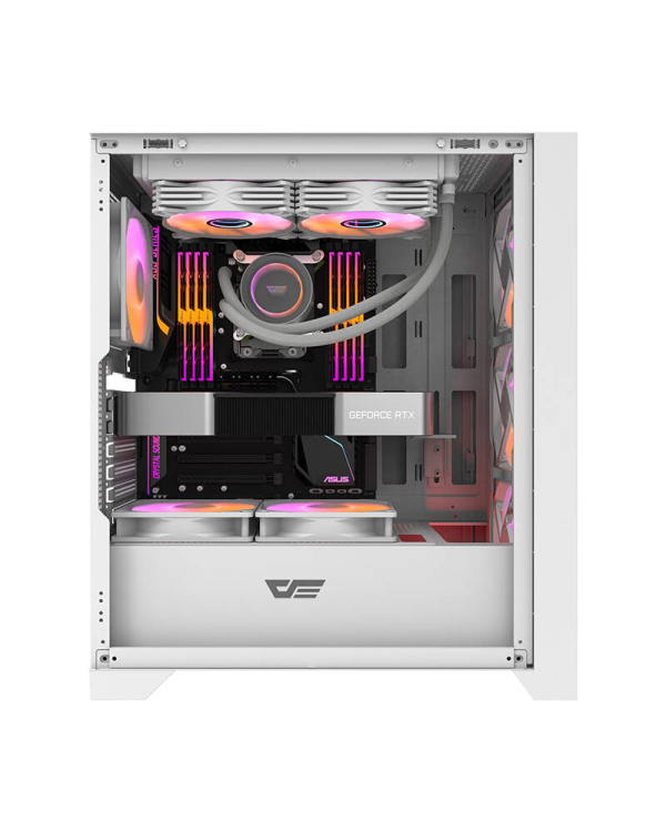 Компьютерный корпус Darkflash DRX70 GLASS + 4 вентилятора RGB (белый)