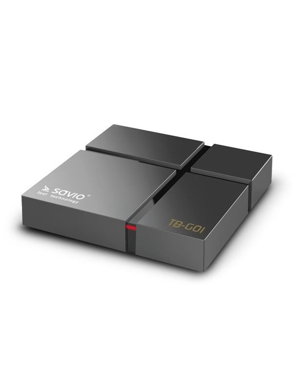 Savio TB-G01 Приставка для TV Android 9.0 / 4K / Wi-Fi / 2GB / 16GB / 4 x 1.8 Ghz / H.265 / HDMI v2.1 / USB 3.0 / Micro SD