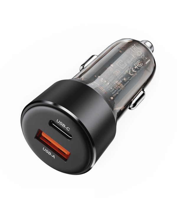 Автомобильное зарядное устройство Acefast B12 60 Вт USB-A | USB-C - черный