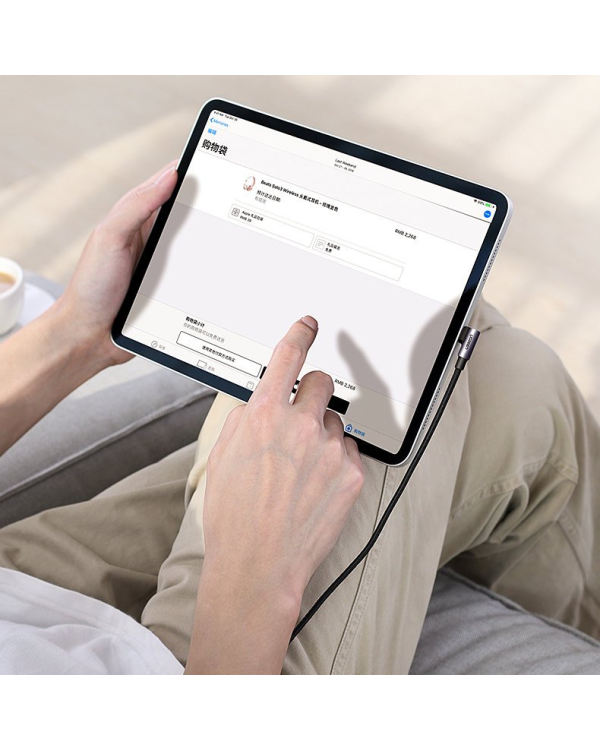Ugreen angled cable USB Type C - USB Type C Power Delivery 60 W 20 V 3 A 1 m black-gray cable (US255 50123)