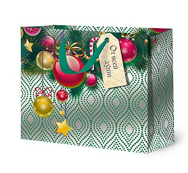 Сумка бумажная Лакарт "Новый год"