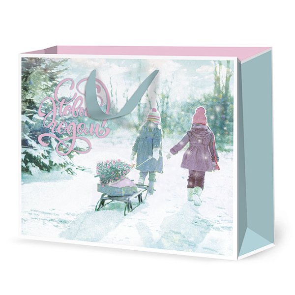 Сумка бумажная Лакарт "Новый год"