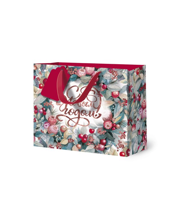 Сумка бумажная Лакарт "Новый год"