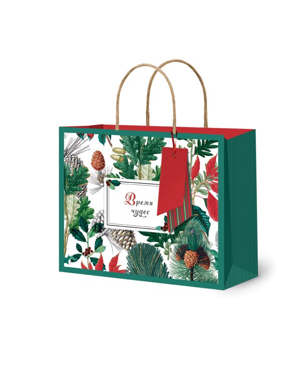 Сумка бумажная Лакарт "Новый год"