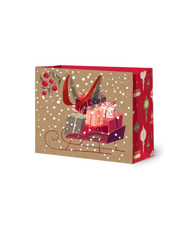 Сумка бумажная Лакарт "Новый год"