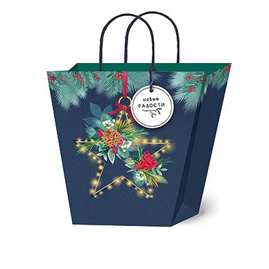 Сумка бумажная Лакарт "Новый год"
