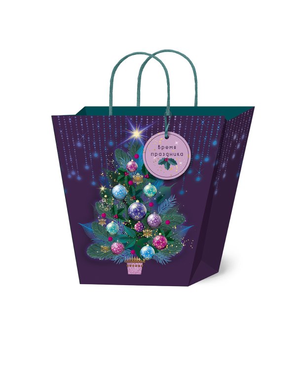 Сумка бумажная Лакарт "Новый год"
