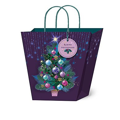 Сумка бумажная Лакарт "Новый год"