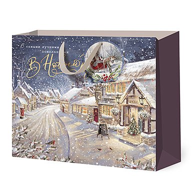 Сумка бумажная Лакарт "Новый год"