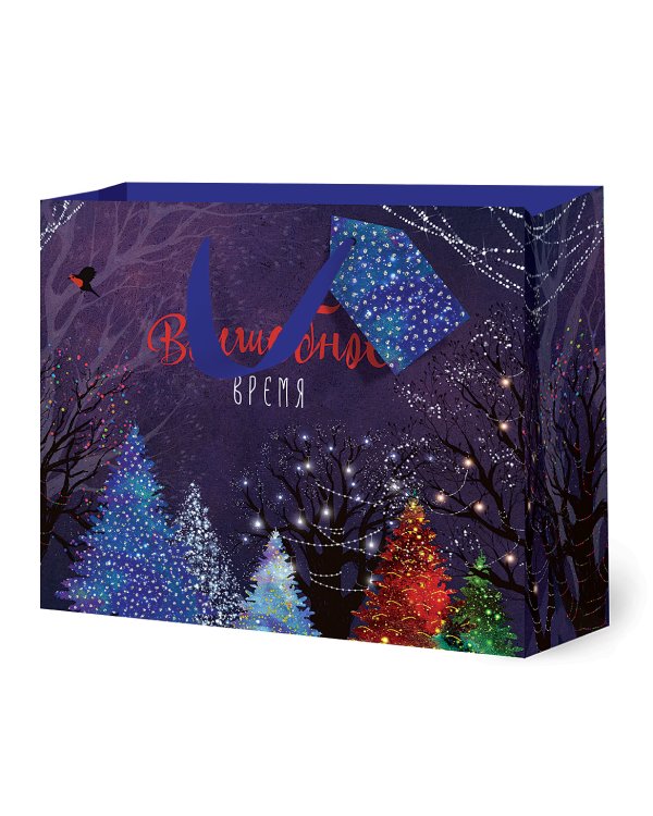 Сумка бумажная Лакарт "Новый год"