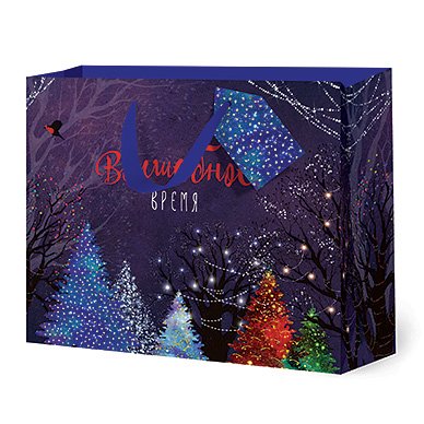 Сумка бумажная Лакарт "Новый год"