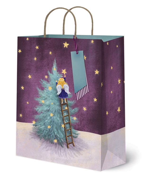 Сумка бумажная Лакарт "Новый год"