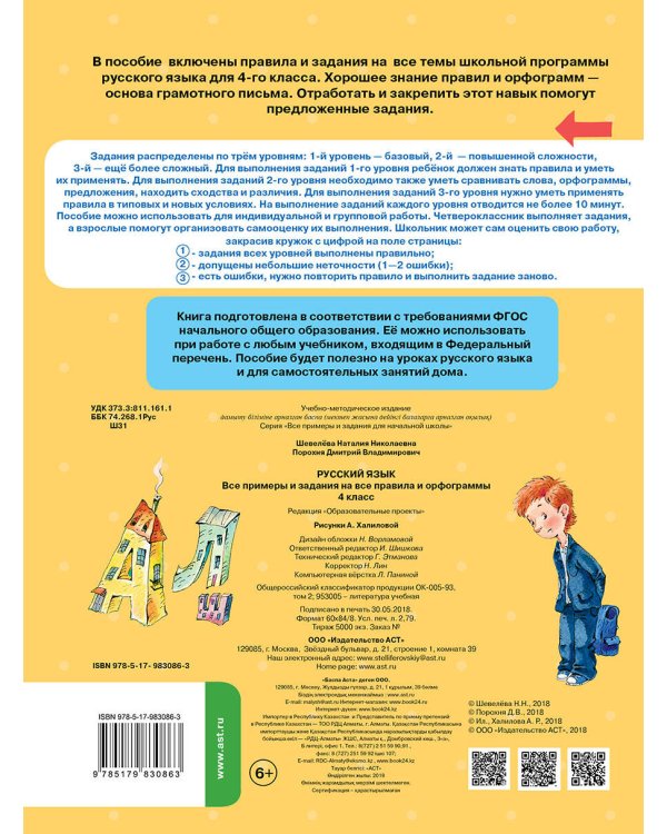 Русский язык. Все примеры и задания на все правила и орфограммы. 4 класс