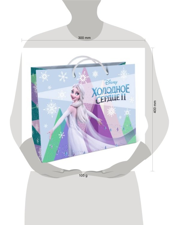 Холодное Сердце. Пакет подарочный большой - 3, 400*300*140 мм