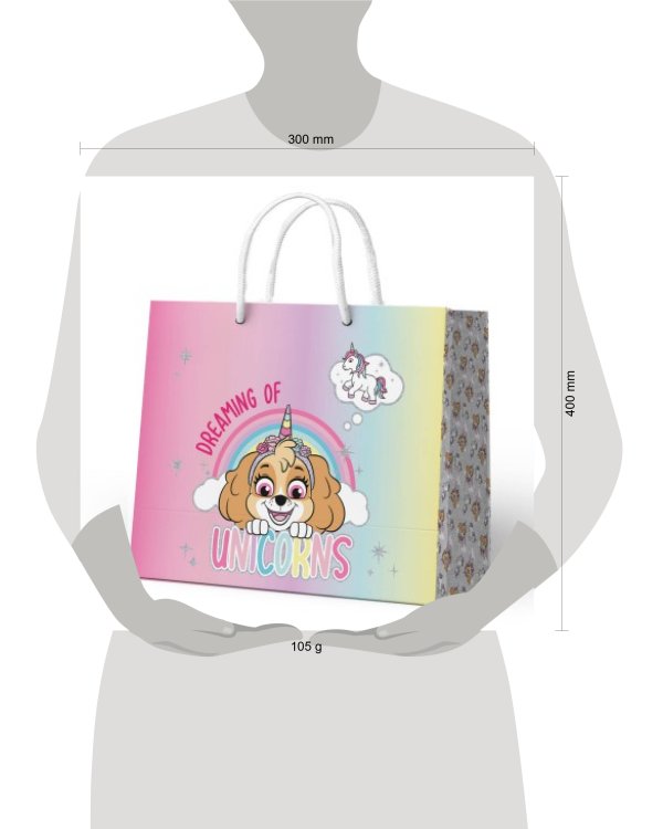 Щенячий патруль.  Пакет подарочный большой - 6 (Unicorns), 400*300*140 мм