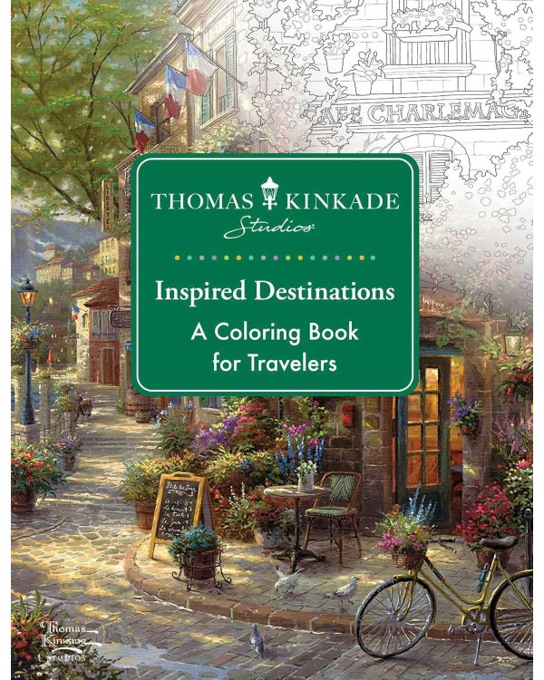 Thomas Kinkade Studios Inspired Destinations: A Coloring Book for Travelers Направления, раскраска для путешественников /Книги на английском языке