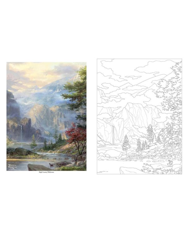 Thomas Kinkade Studios Inspired Destinations: A Coloring Book for Travelers Направления, раскраска для путешественников /Книги на английском языке