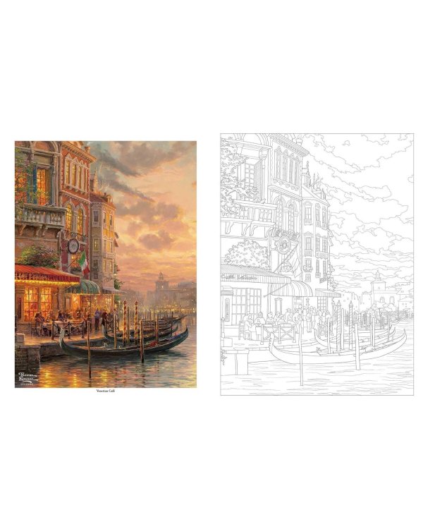 Thomas Kinkade Studios Inspired Destinations: A Coloring Book for Travelers Направления, раскраска для путешественников /Книги на английском языке