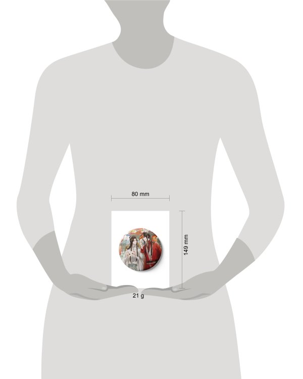 Значок металлический "Благословение небожителей. Маски. Круг"