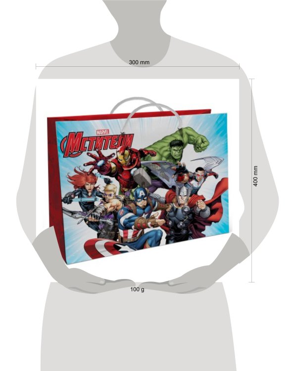 Avengers.Пакет подарочный большой - 1, 400*300*140 мм