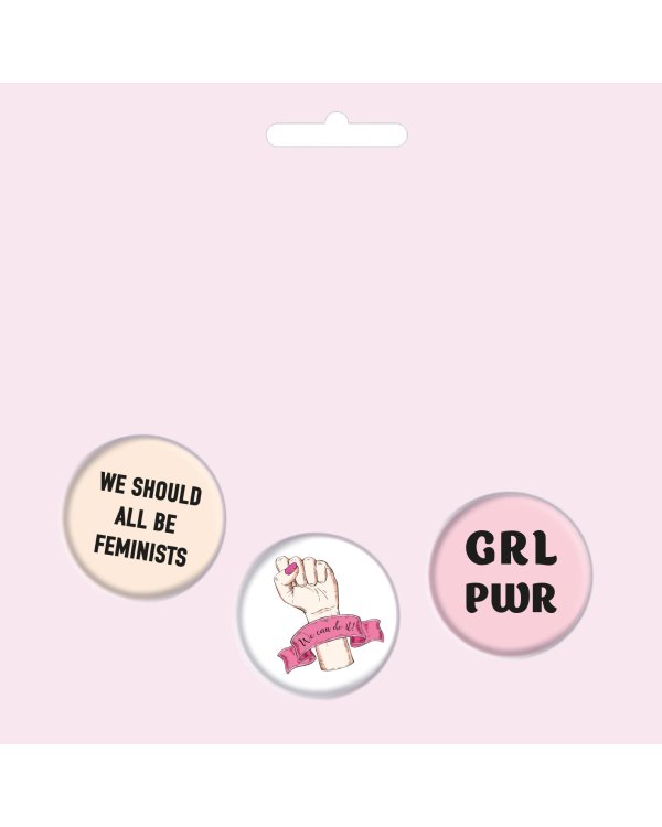 Набор значков. We should all be feminists